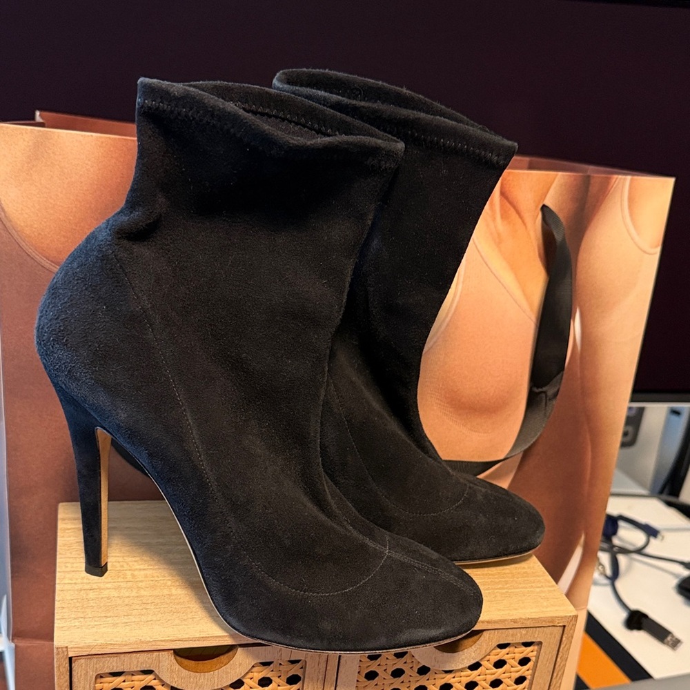 Jimmy Choo Black Suede Heeled Boots